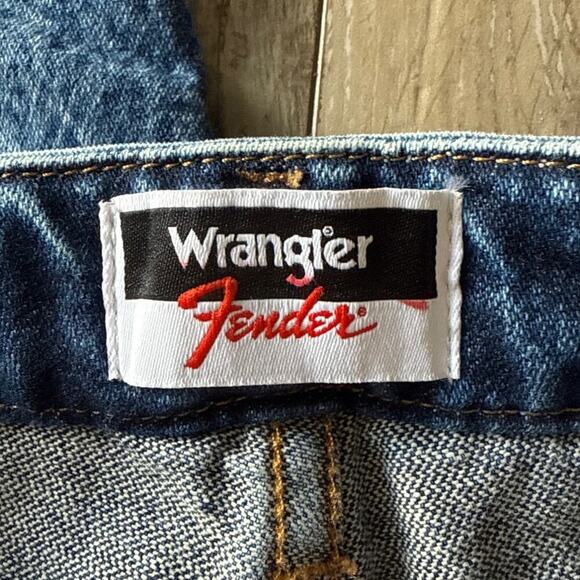 Wrangler Fender Bootcut Jeans 28x32 Double Fly Zipper Pocketless Destressed NEW - Picture 4 of 12